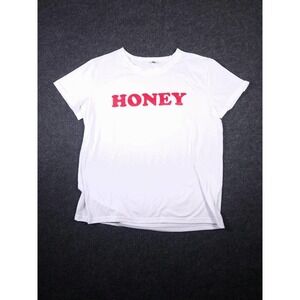 Honey Mbaurfe Shirt Mens Small S Short Sleeve Crew Neck Polyester White Stretch